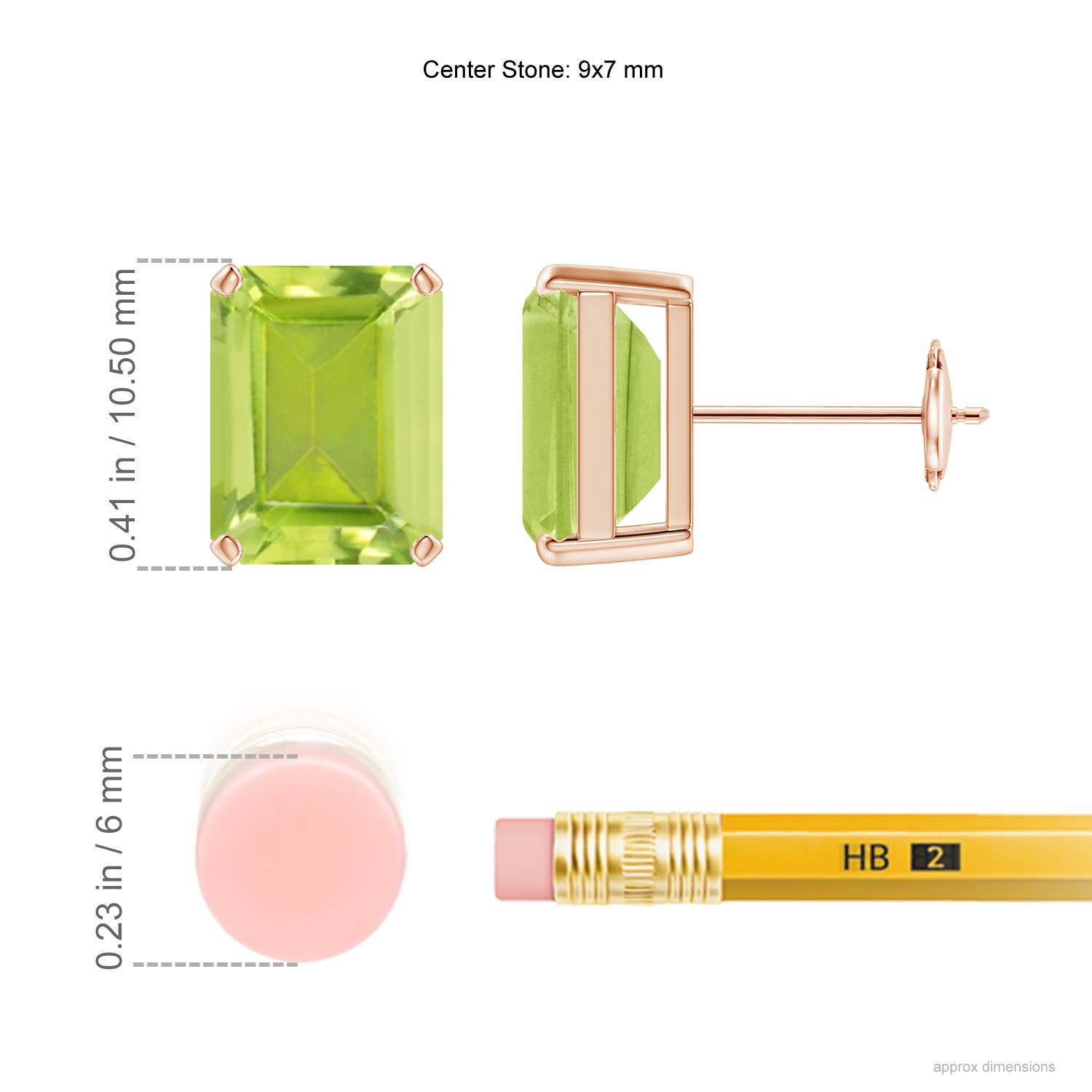 AA - Peridot / 4.7 CT / 14 KT Rose Gold