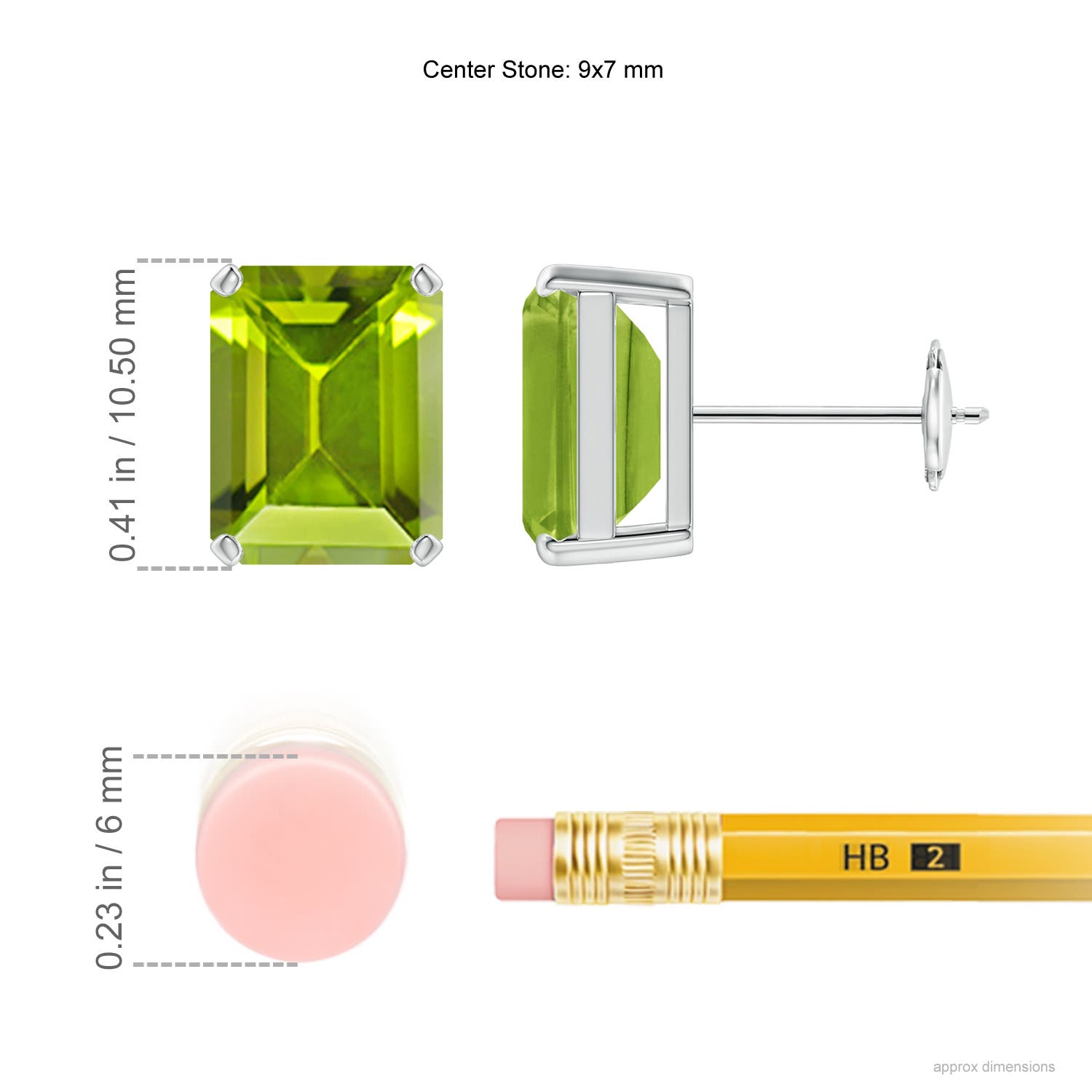 AAA - Peridot / 4.7 CT / 14 KT White Gold