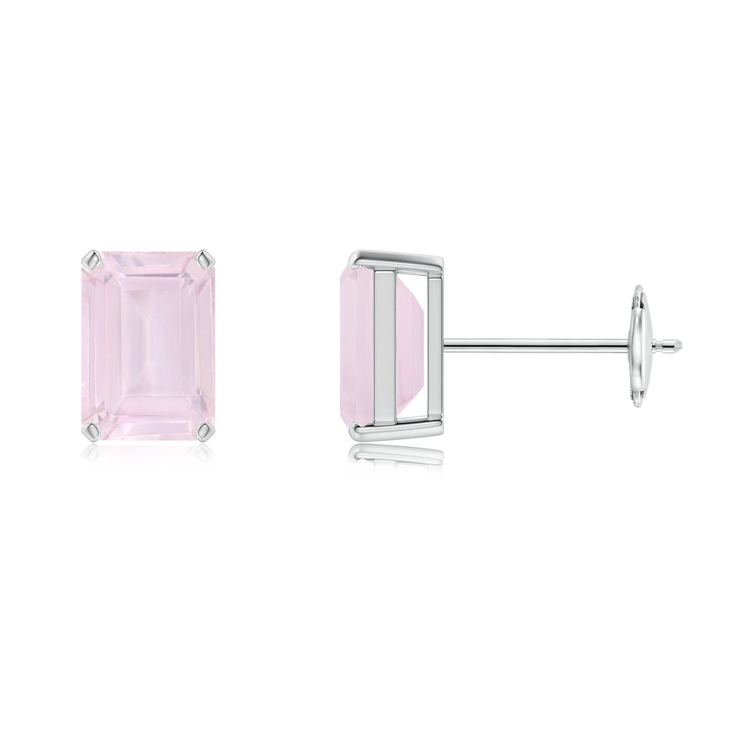 A - Rose Quartz / 1.7 CT / 14 KT White Gold