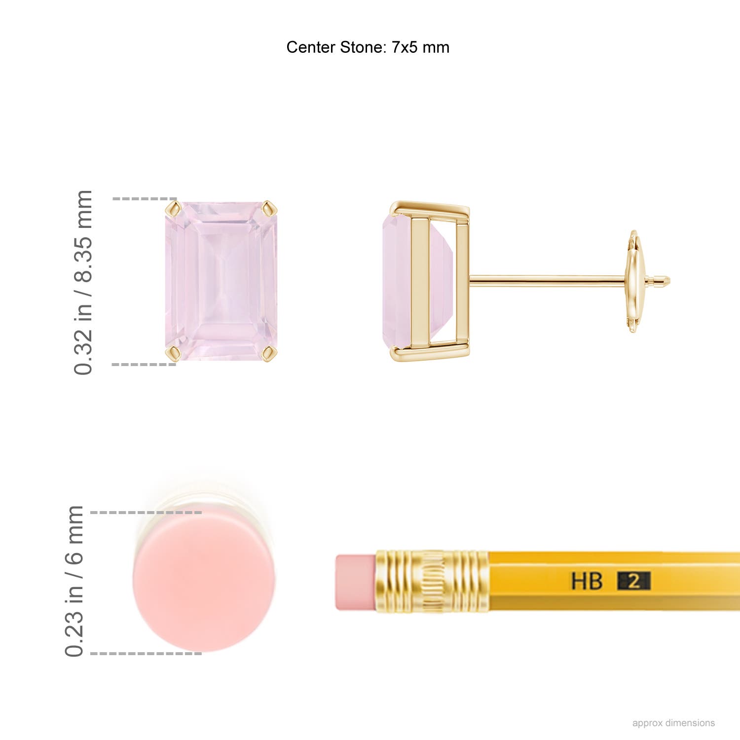 A - Rose Quartz / 1.7 CT / 14 KT Yellow Gold