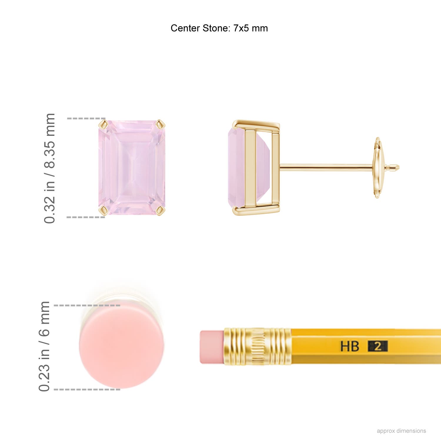 AA - Rose Quartz / 1.7 CT / 14 KT Yellow Gold