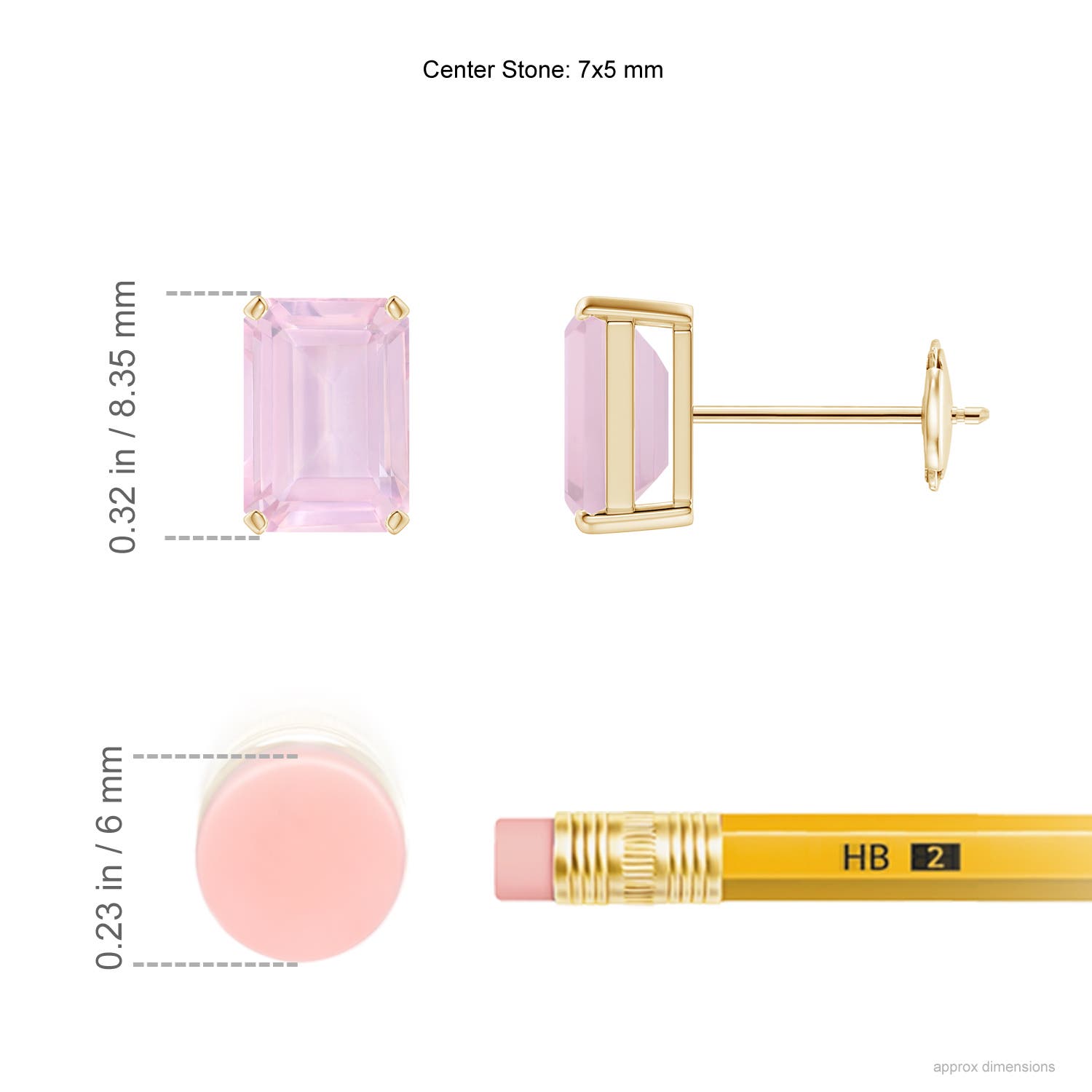 AAA - Rose Quartz / 1.7 CT / 14 KT Yellow Gold