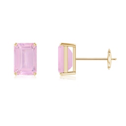 Classic Yellow Gold Rose Quartz Earrings