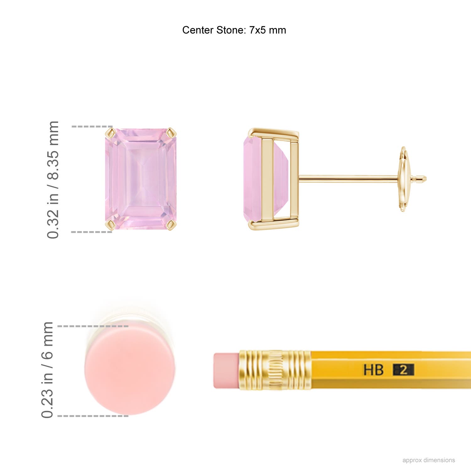 AAAA - Rose Quartz / 1.7 CT / 14 KT Yellow Gold