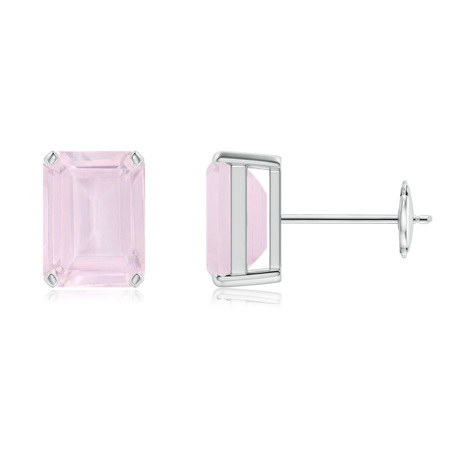 A - Rose Quartz / 3.1 CT / 14 KT White Gold