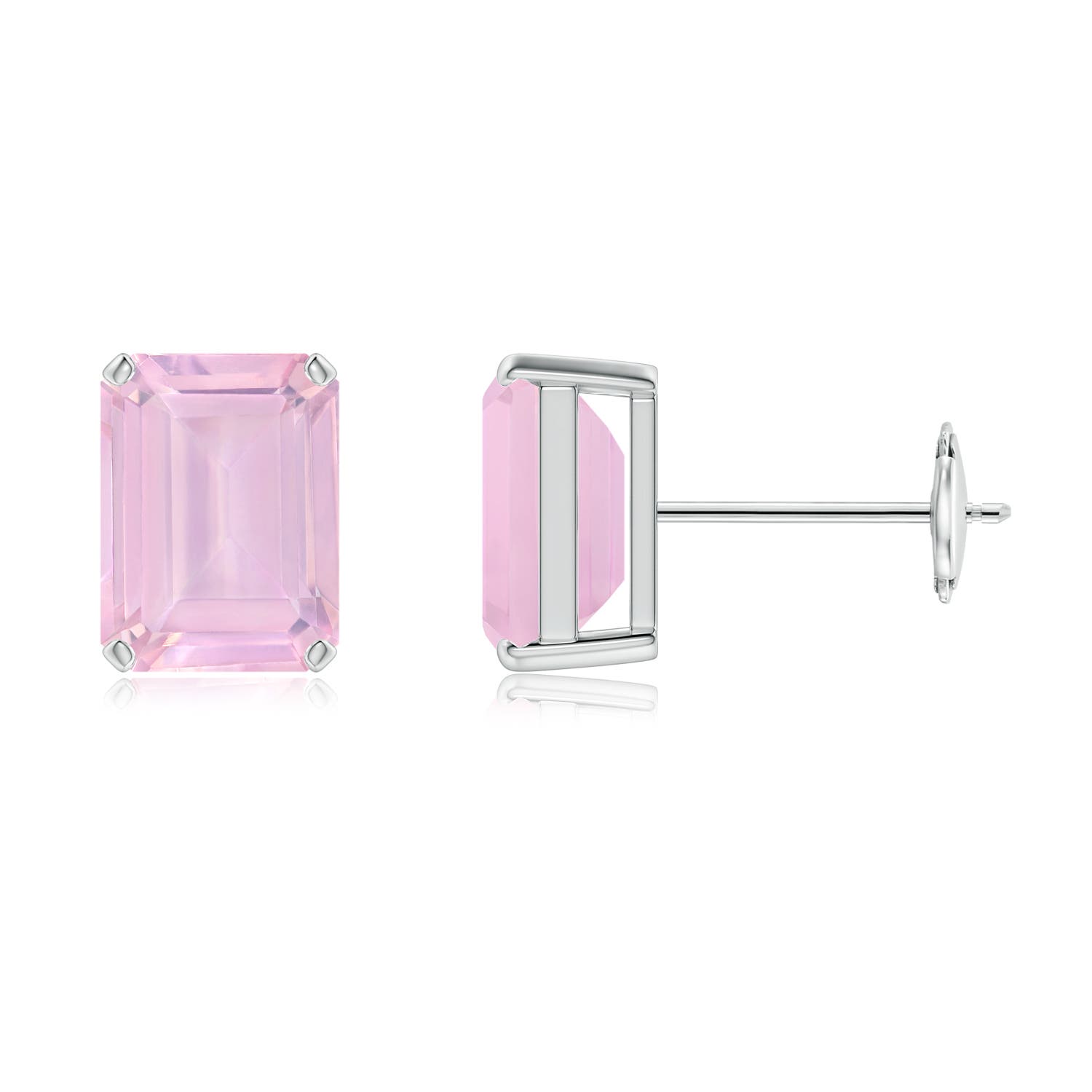 AAAA - Rose Quartz / 3.1 CT / 14 KT White Gold