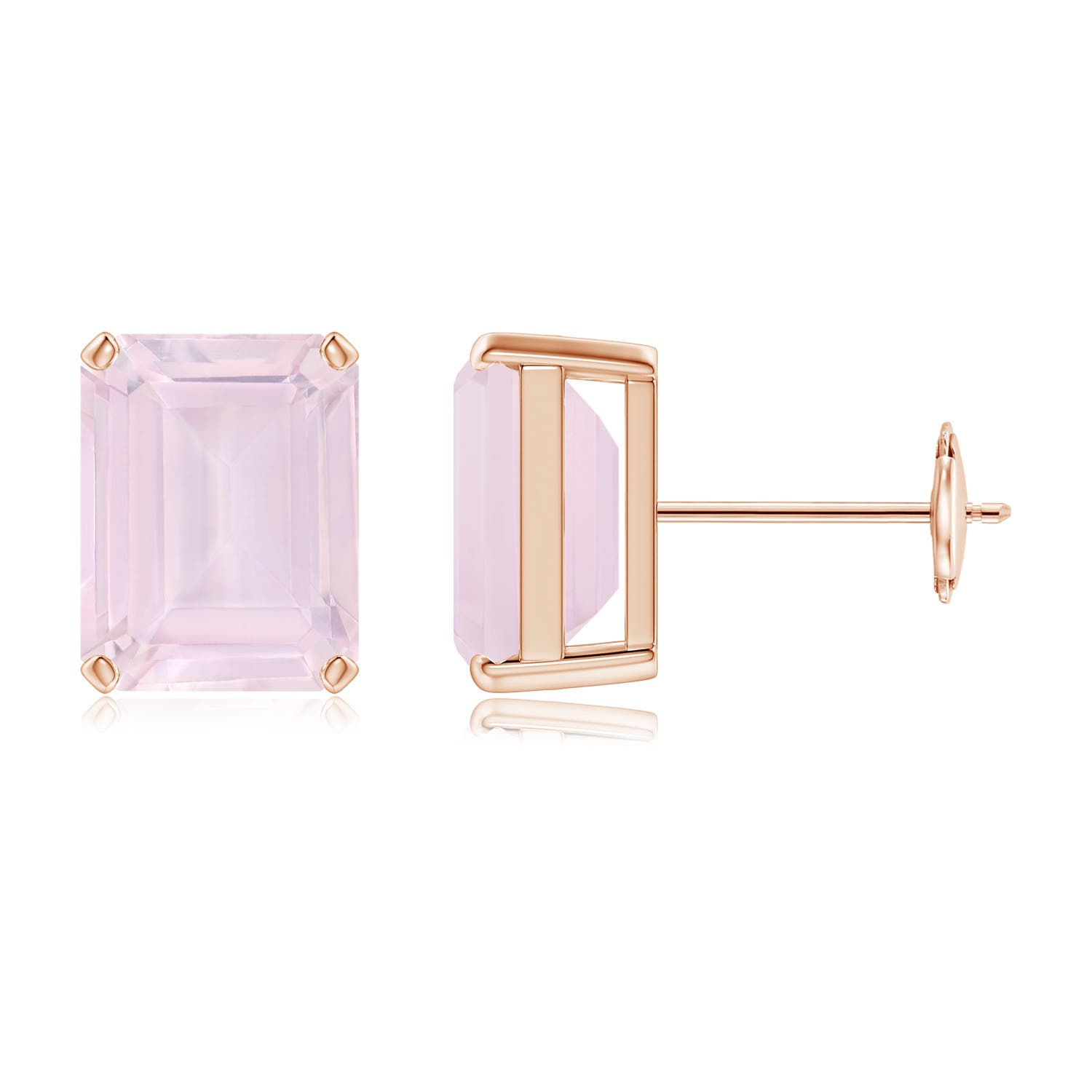 A - Rose Quartz / 4.4 CT / 14 KT Rose Gold