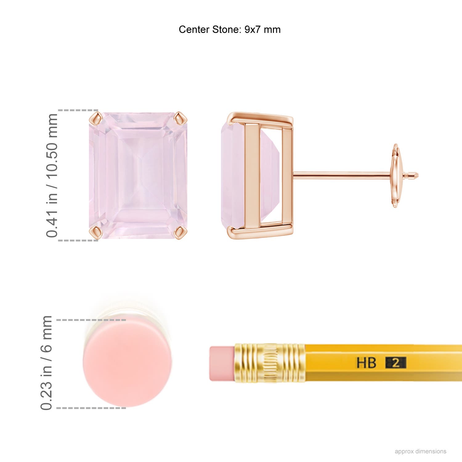 A - Rose Quartz / 4.4 CT / 14 KT Rose Gold