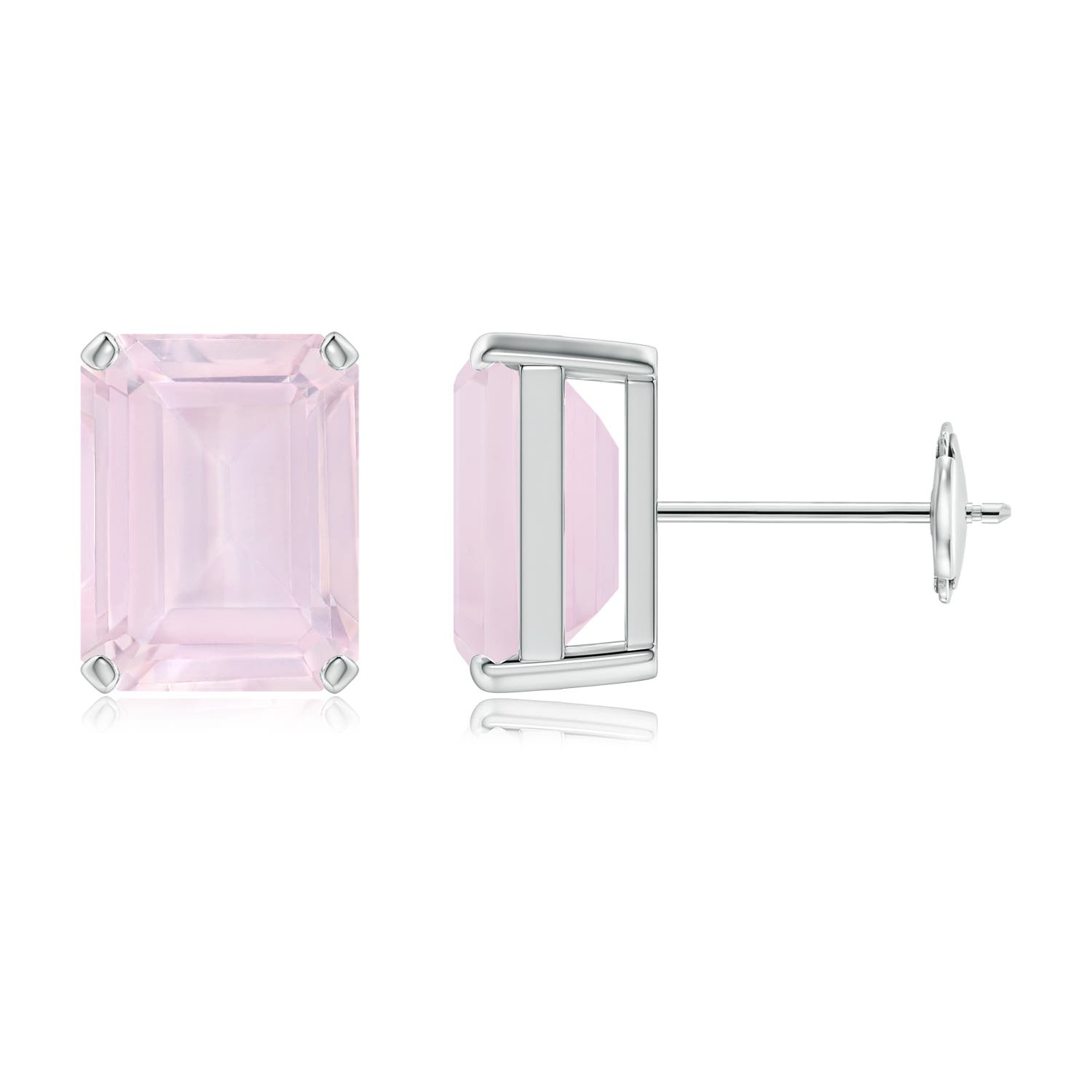 A - Rose Quartz / 4.4 CT / 14 KT White Gold