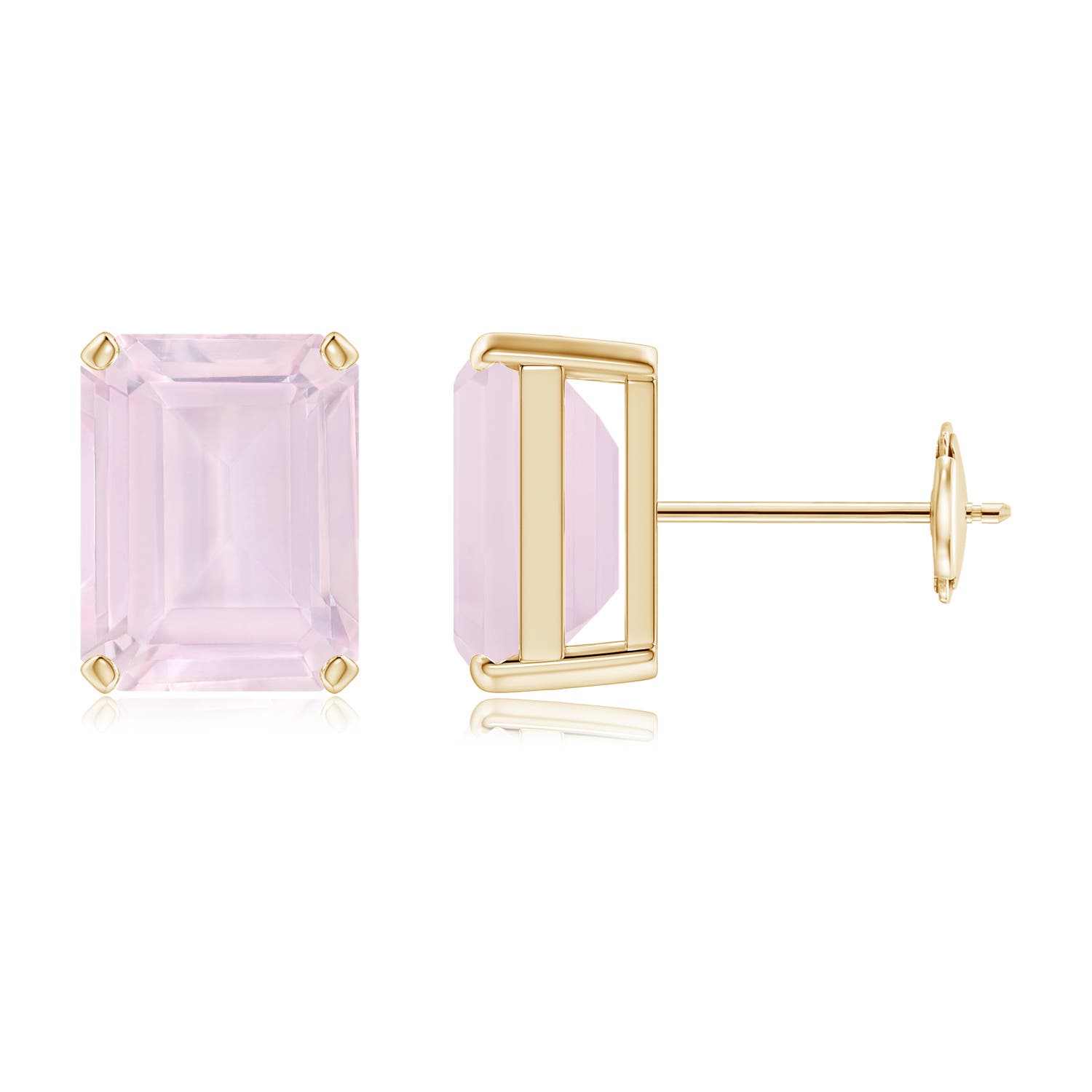 A - Rose Quartz / 4.4 CT / 14 KT Yellow Gold