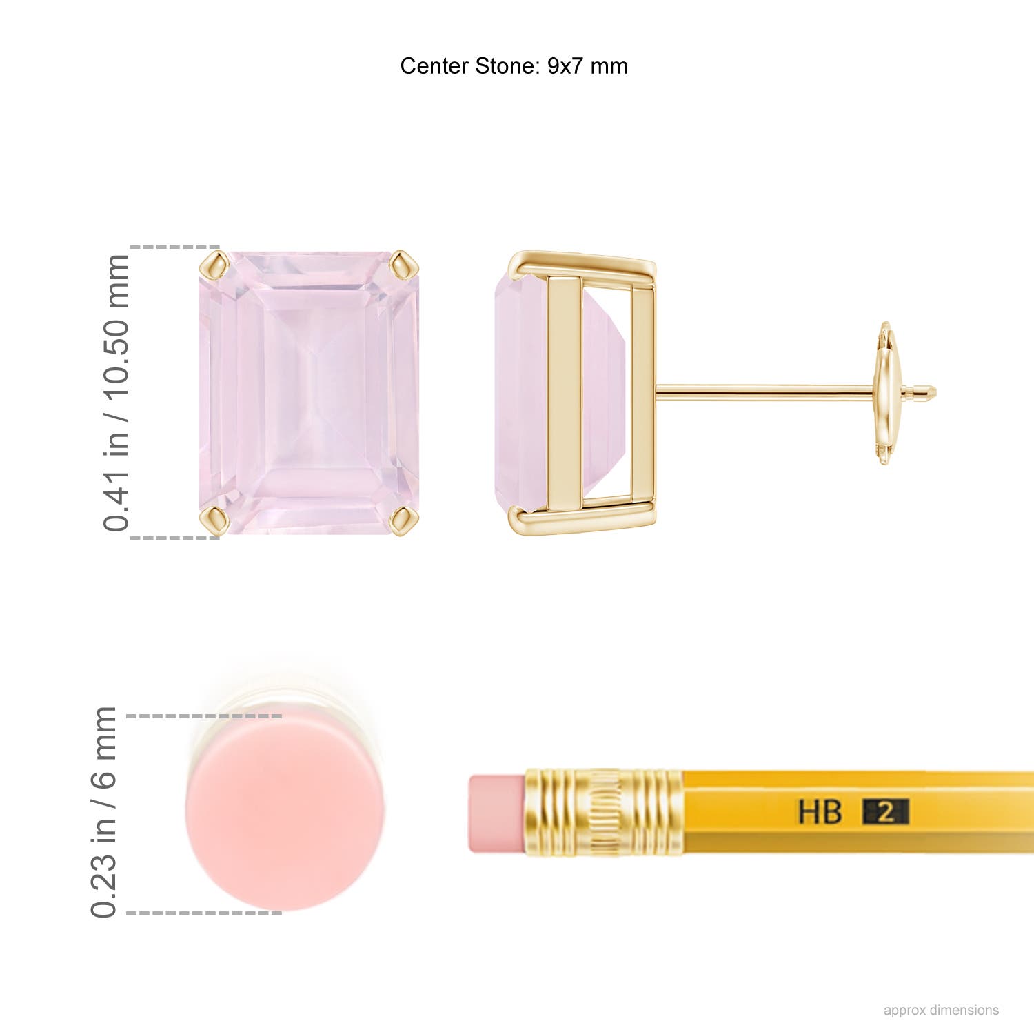 A - Rose Quartz / 4.4 CT / 14 KT Yellow Gold