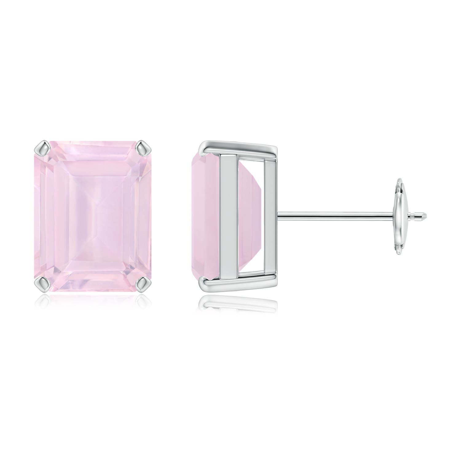 AA - Rose Quartz / 4.4 CT / 14 KT White Gold