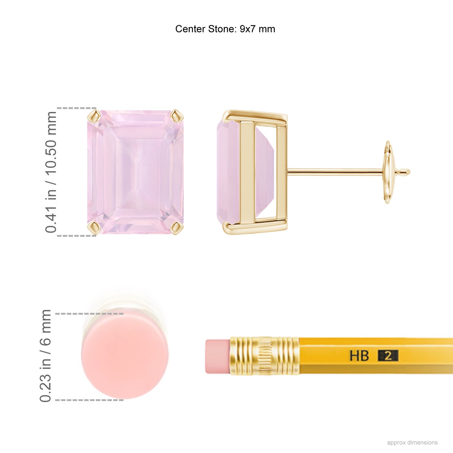 AA - Rose Quartz / 4.4 CT / 14 KT Yellow Gold