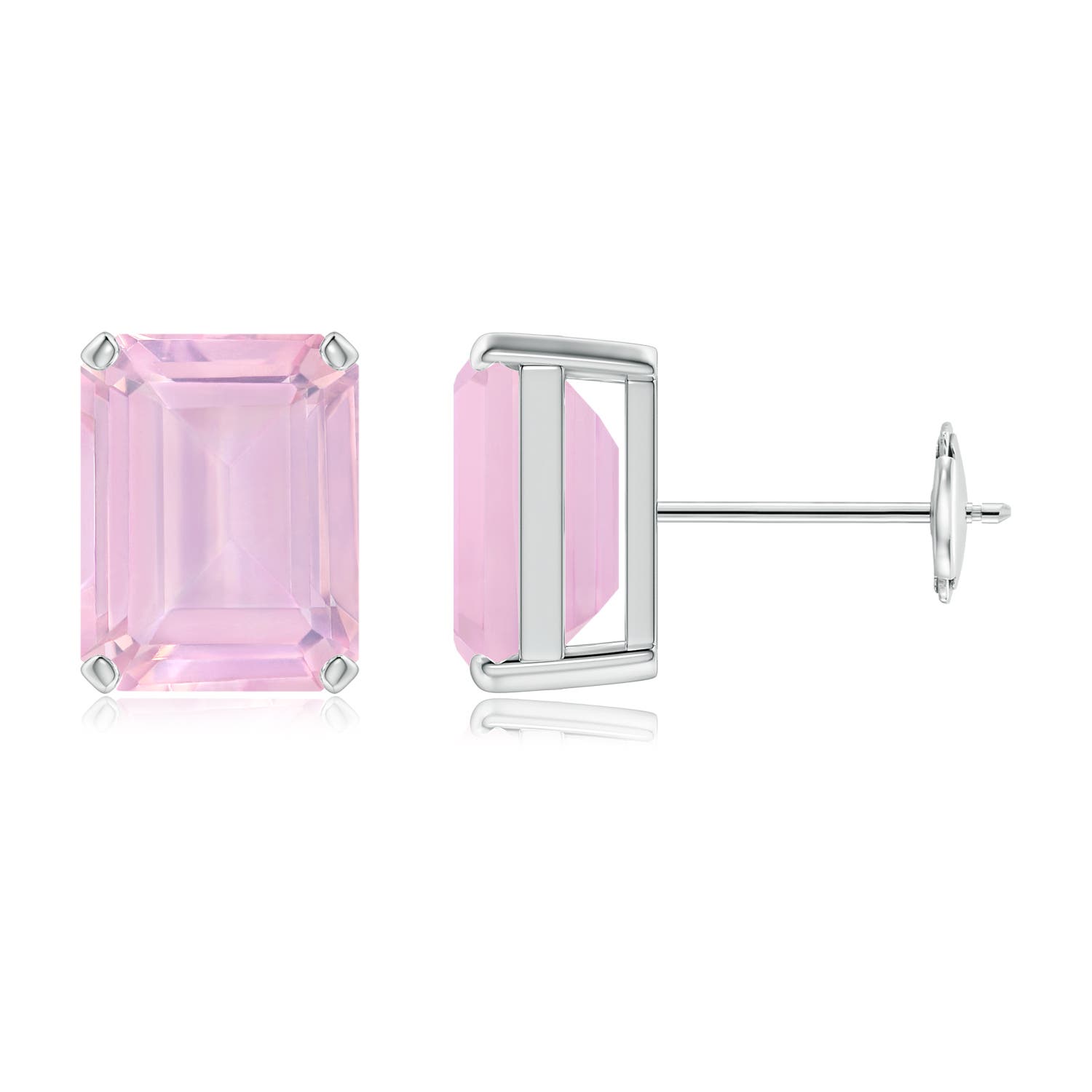 AAAA - Rose Quartz / 4.4 CT / 14 KT White Gold