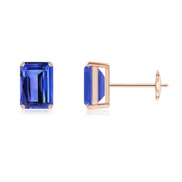 V Prong-set Trillion Tanzanite Leverback Drop Earrings 