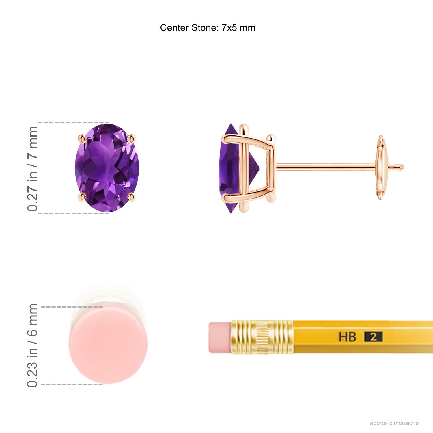 AAAA - Amethyst / 1.4 CT / 14 KT Rose Gold