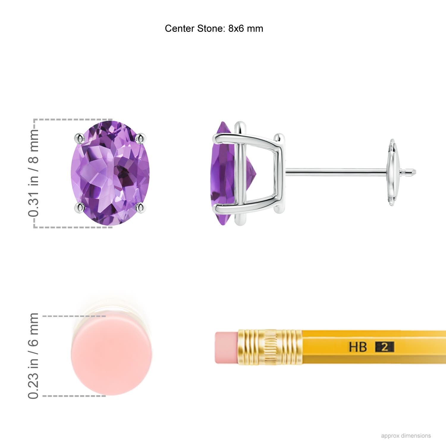 A - Amethyst / 2.3 CT / 14 KT White Gold