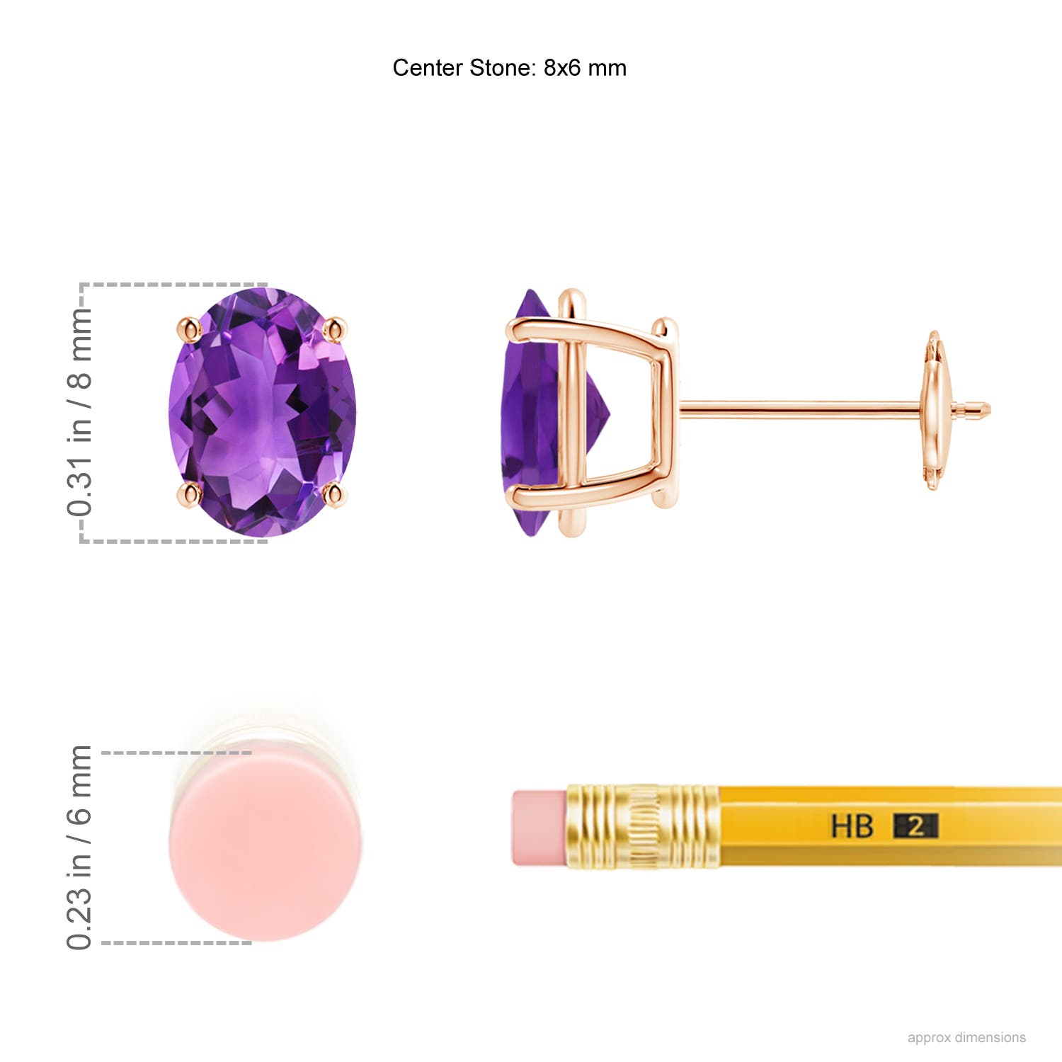 AAA - Amethyst / 2.3 CT / 14 KT Rose Gold