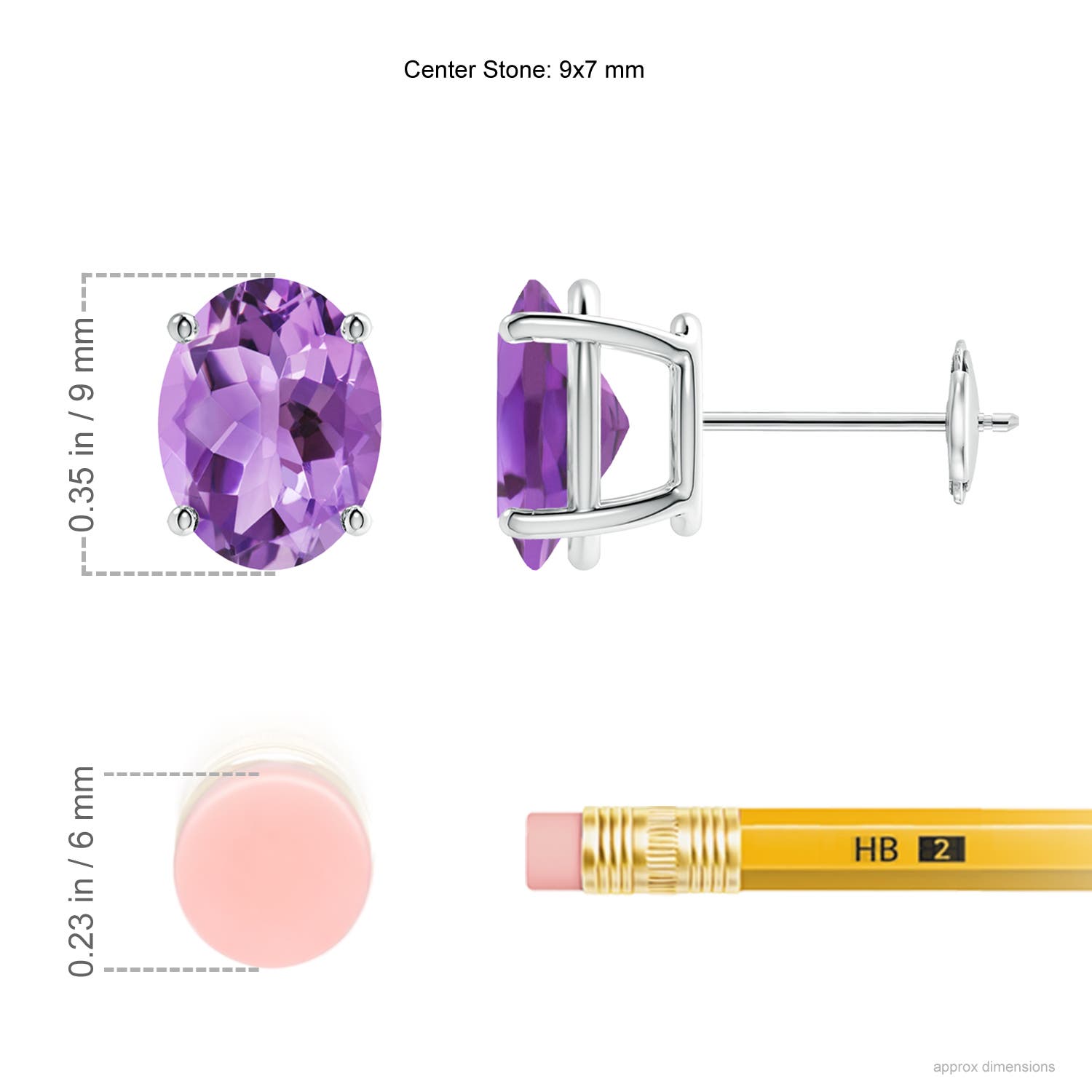 A - Amethyst / 3.2 CT / 14 KT White Gold