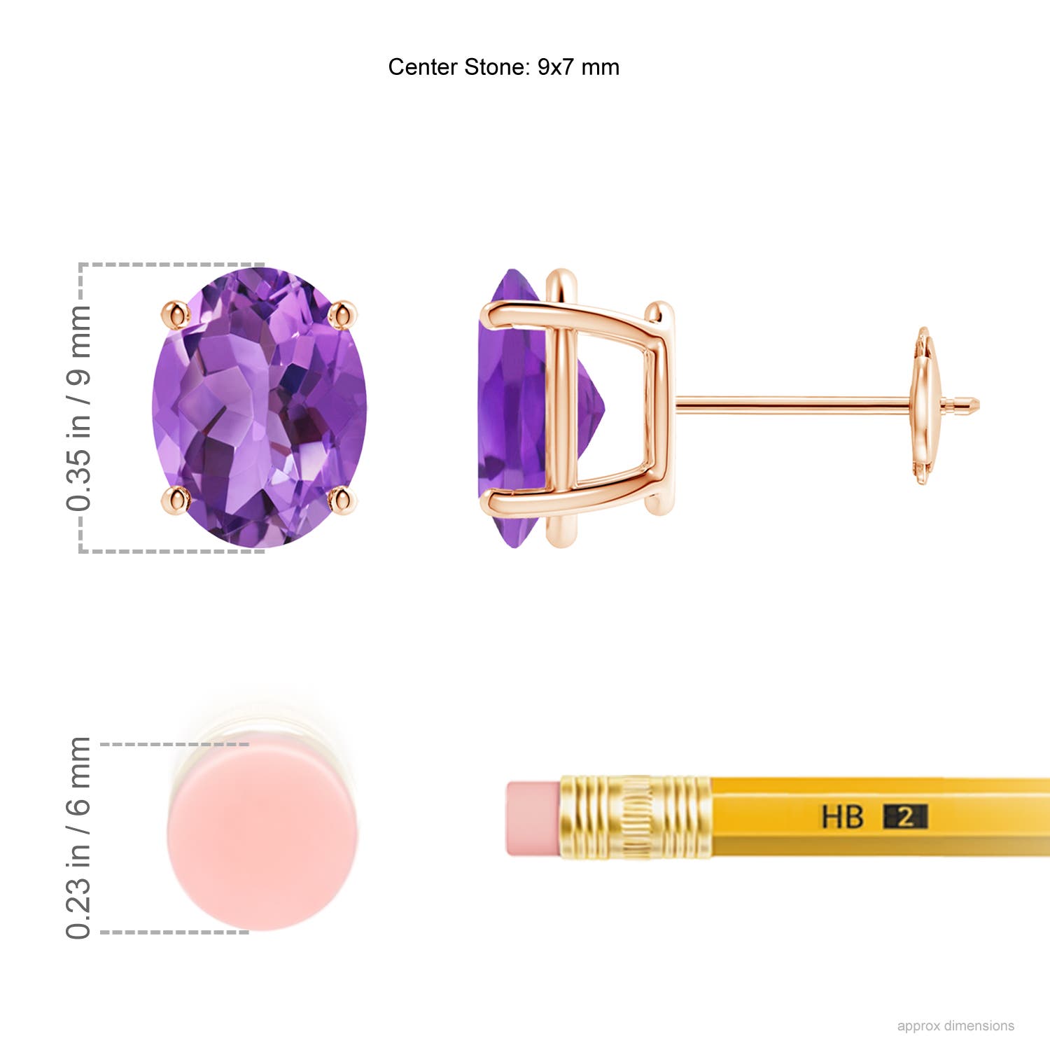 AA - Amethyst / 3.2 CT / 14 KT Rose Gold