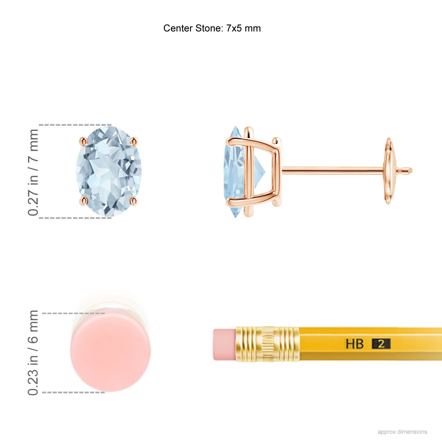 A - Aquamarine / 1.2 CT / 14 KT Rose Gold