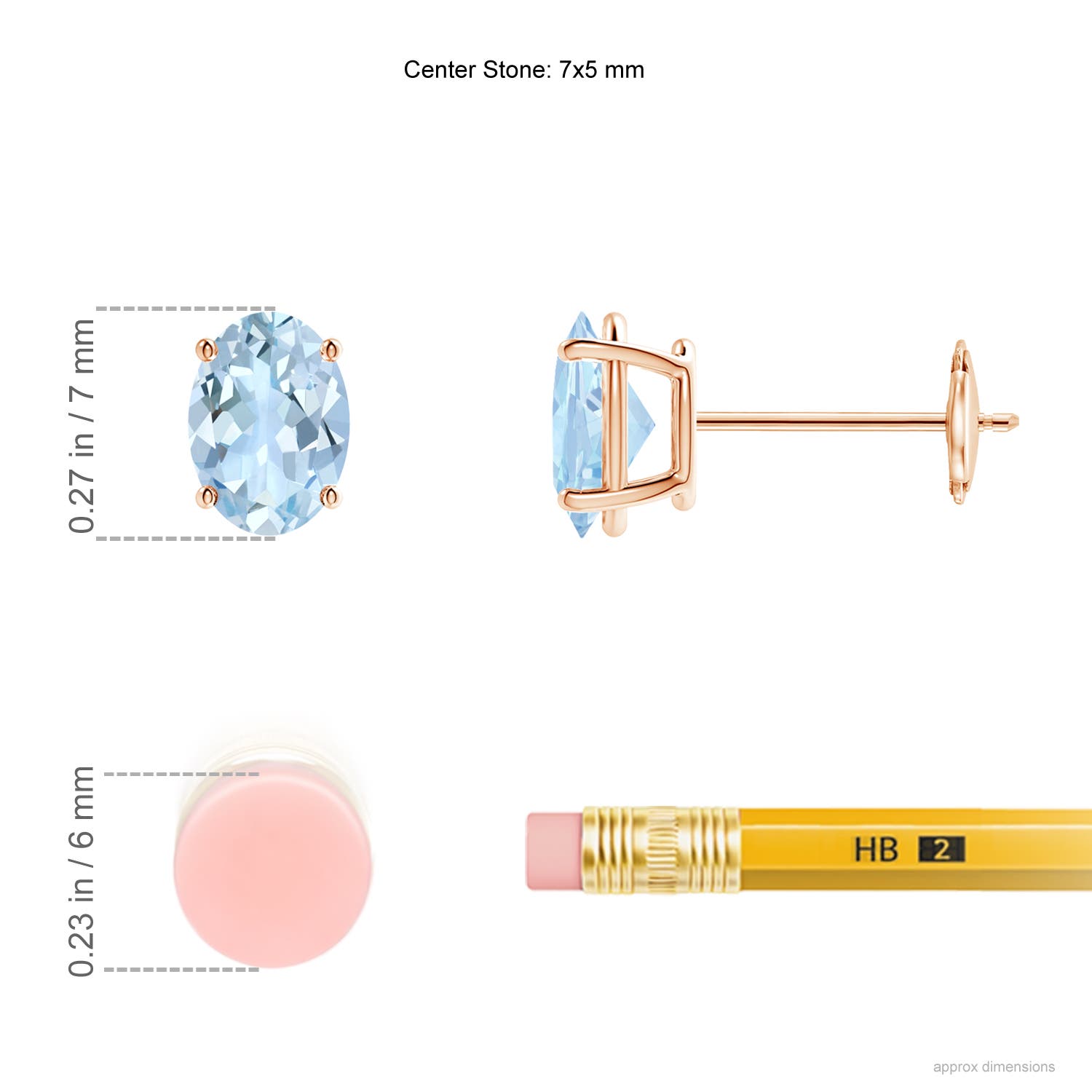 AA - Aquamarine / 1.2 CT / 14 KT Rose Gold