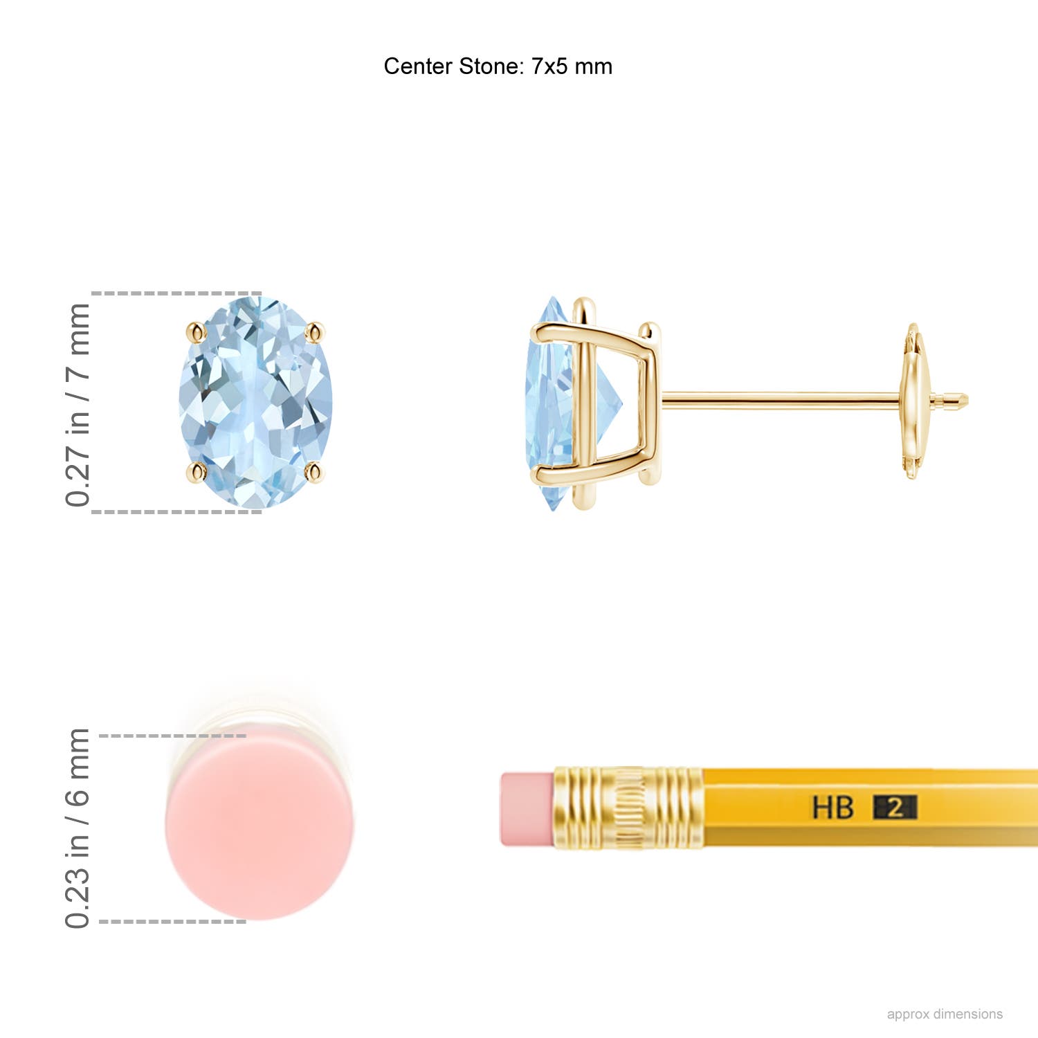 AA - Aquamarine / 1.2 CT / 14 KT Yellow Gold