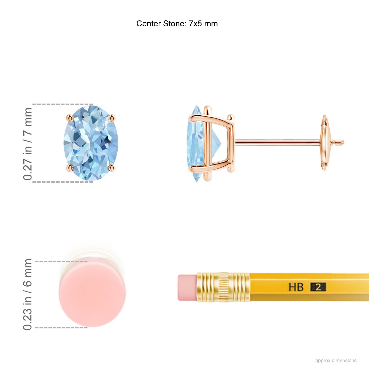 AAA - Aquamarine / 1.2 CT / 14 KT Rose Gold