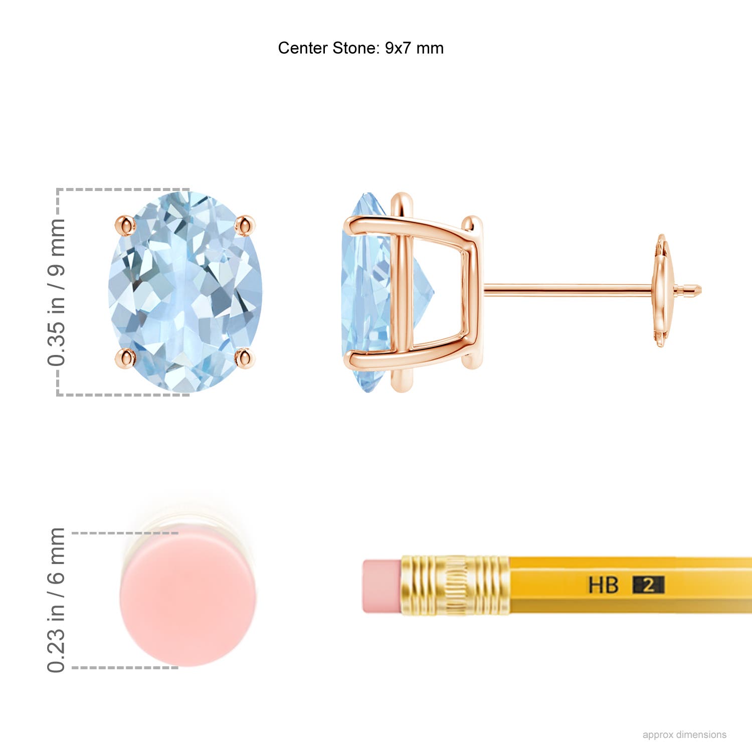 AA - Aquamarine / 3 CT / 14 KT Rose Gold