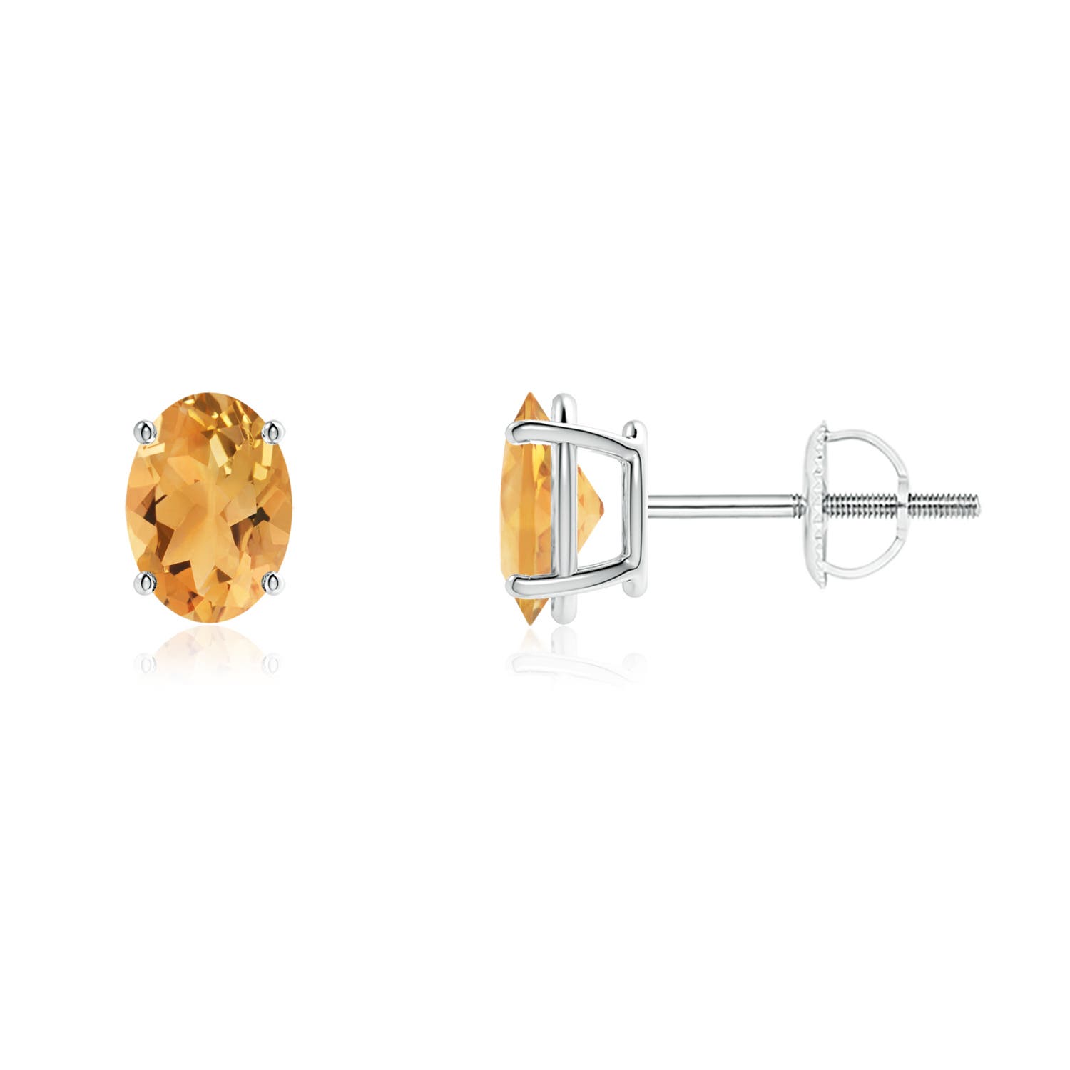 Platinum Citrine Earrings