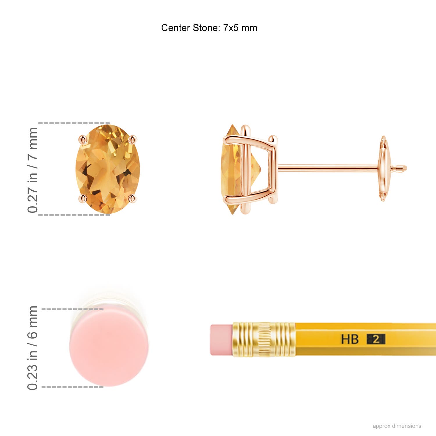 A - Citrine / 1.5 CT / 14 KT Rose Gold