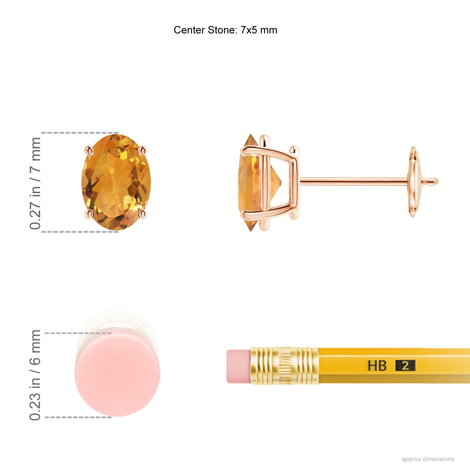 AA - Citrine / 1.5 CT / 14 KT Rose Gold