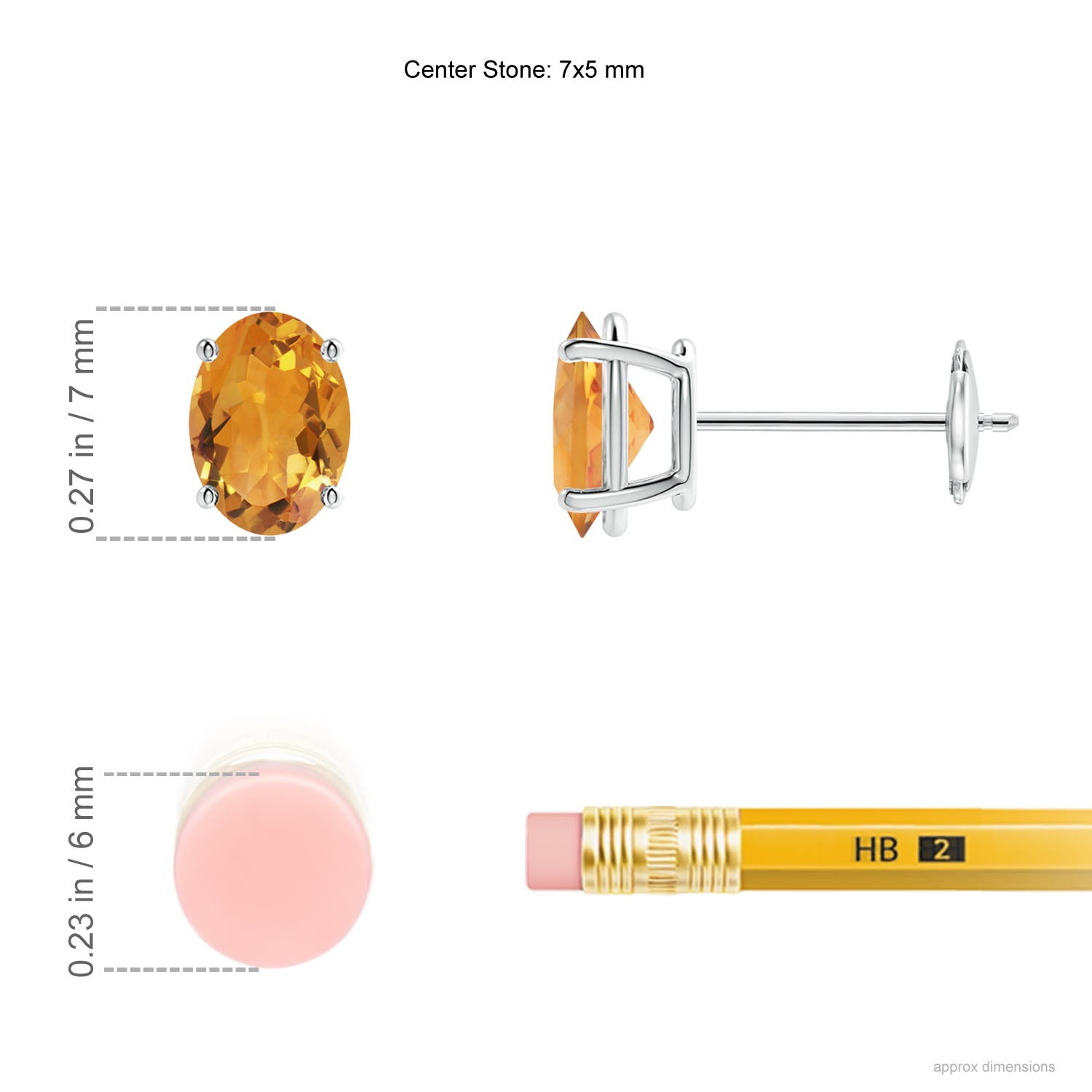 AA - Citrine / 1.5 CT / 14 KT White Gold