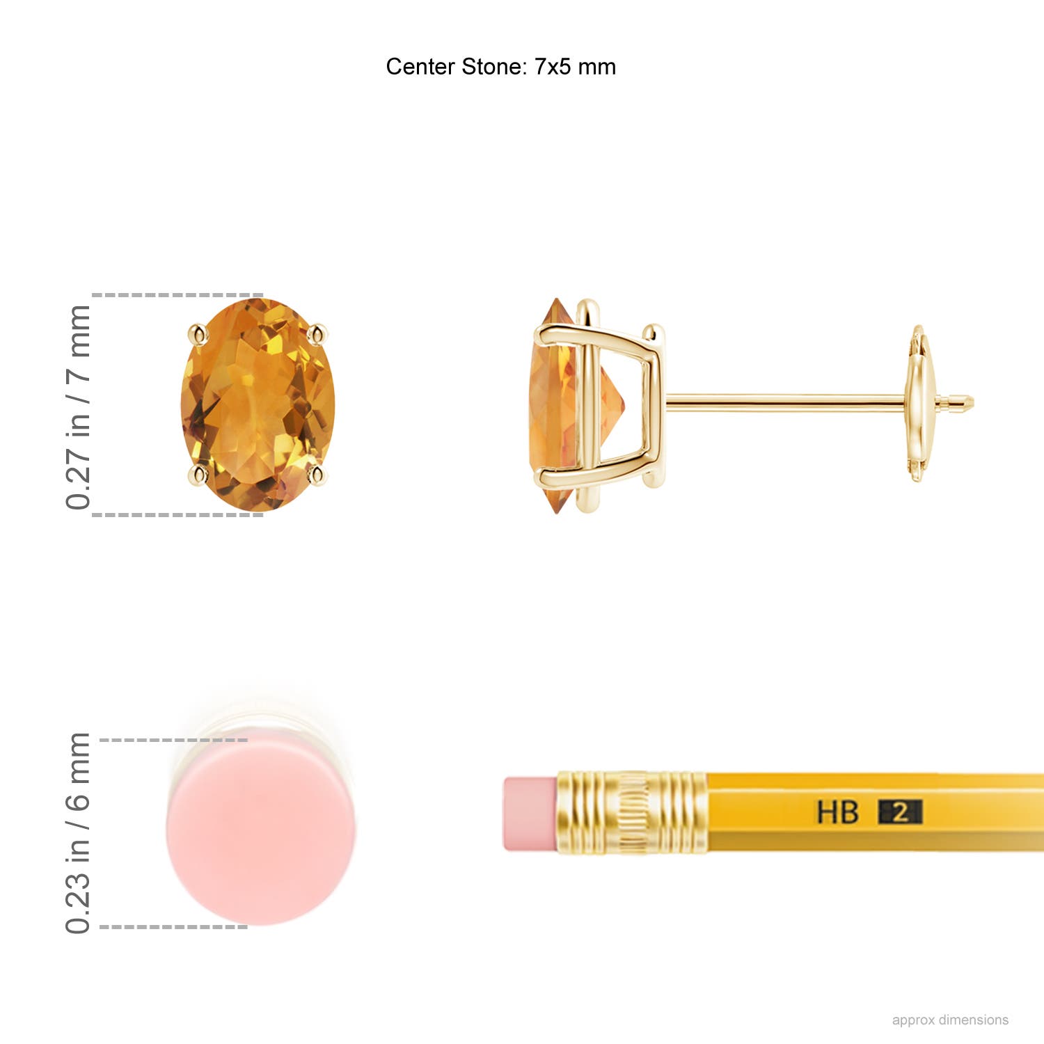 AA - Citrine / 1.5 CT / 14 KT Yellow Gold