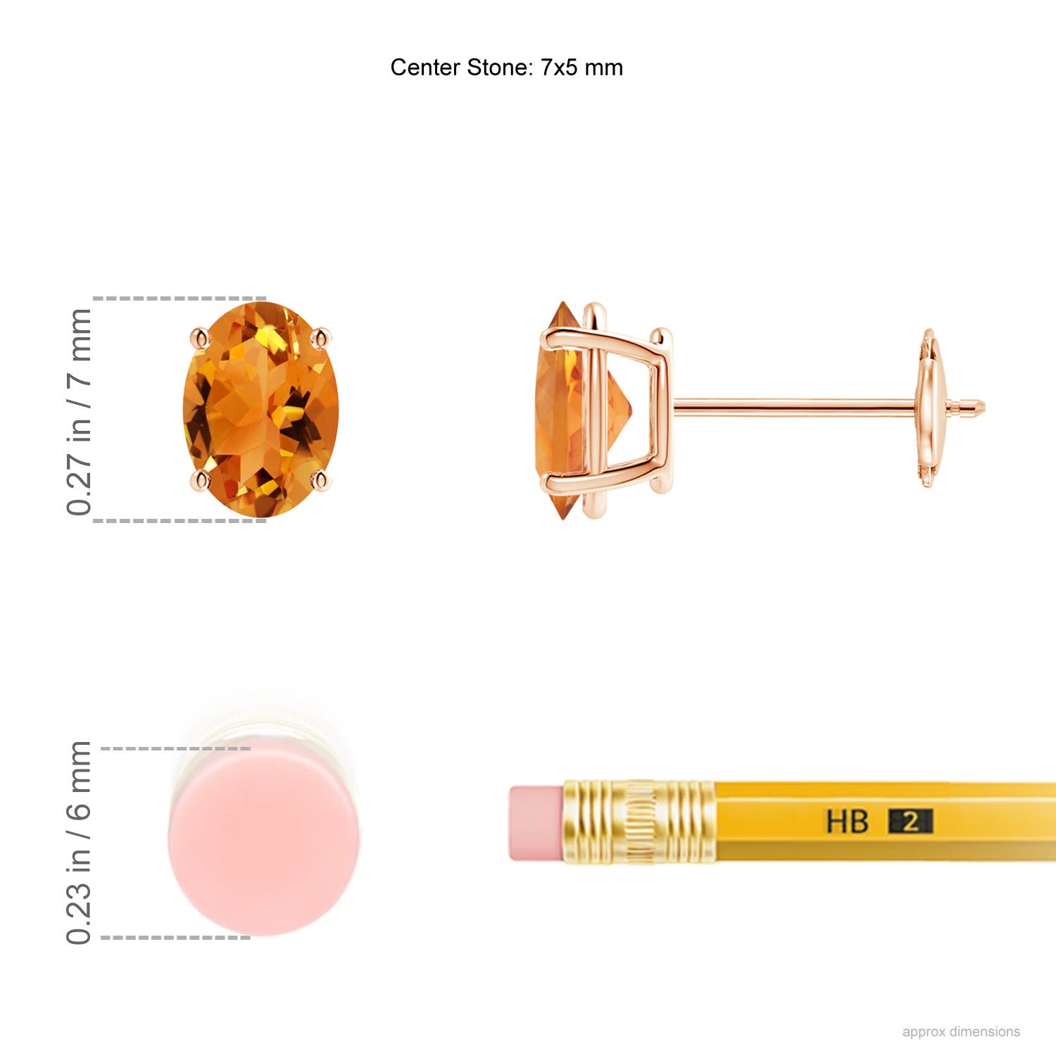 AAA - Citrine / 1.5 CT / 14 KT Rose Gold