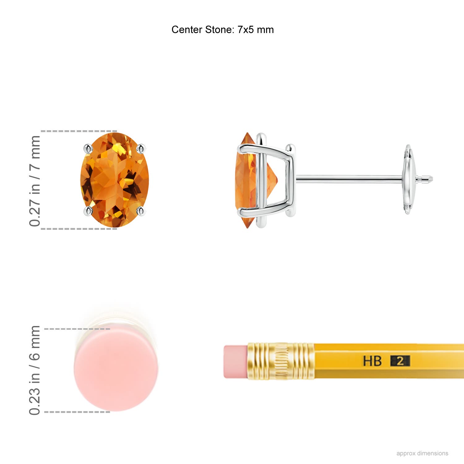 AAA - Citrine / 1.5 CT / 14 KT White Gold