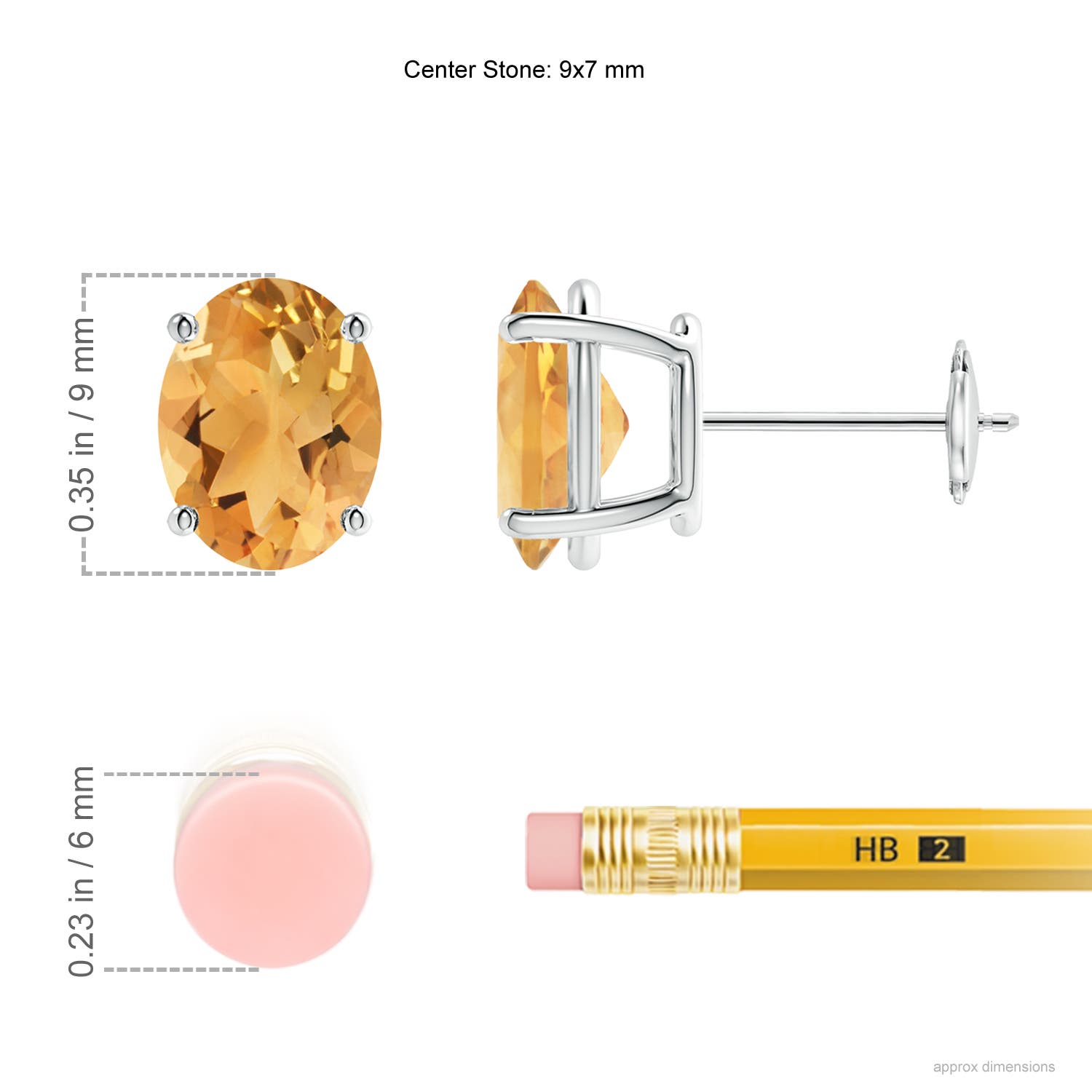 A - Citrine / 3.3 CT / 14 KT White Gold