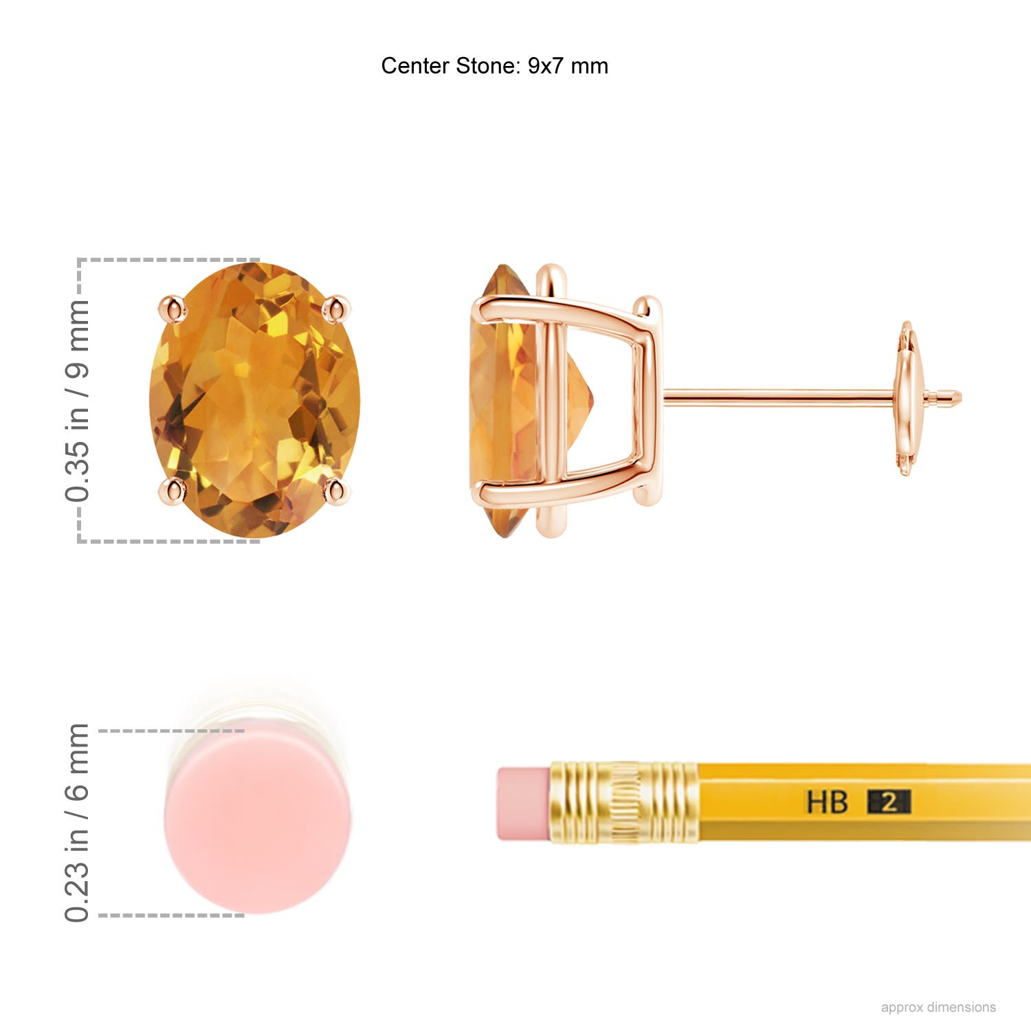 AA - Citrine / 3.3 CT / 14 KT Rose Gold