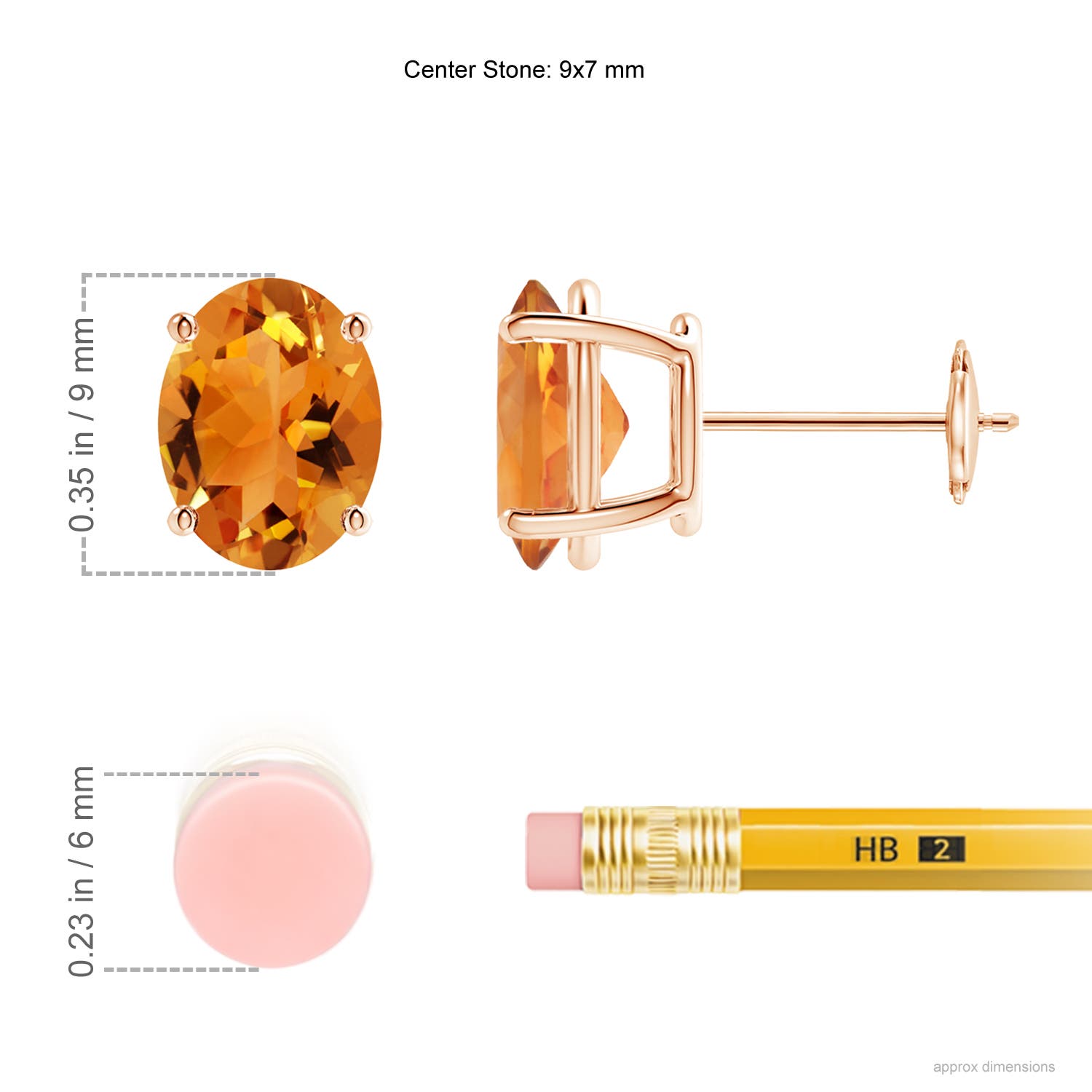 AAA - Citrine / 3.3 CT / 14 KT Rose Gold