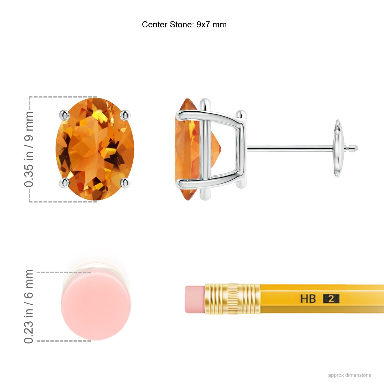 AAA - Citrine / 3.3 CT / 14 KT White Gold