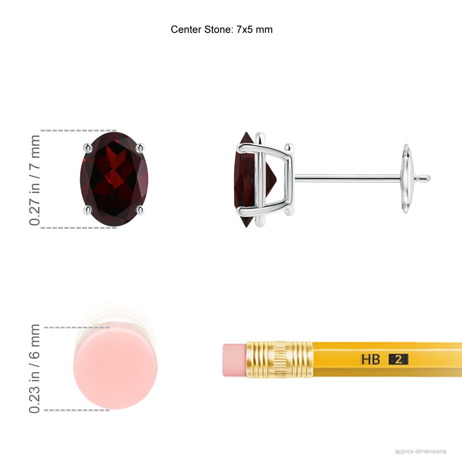 A - Garnet / 1.8 CT / 14 KT White Gold