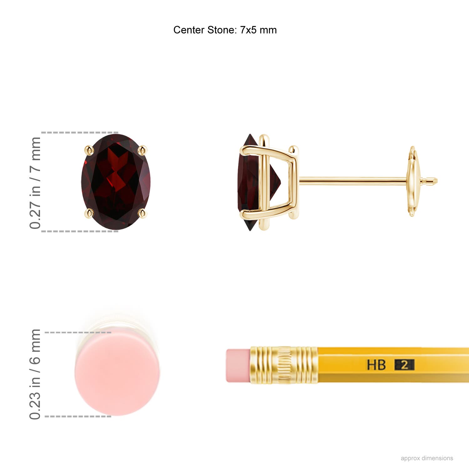 A - Garnet / 1.8 CT / 14 KT Yellow Gold