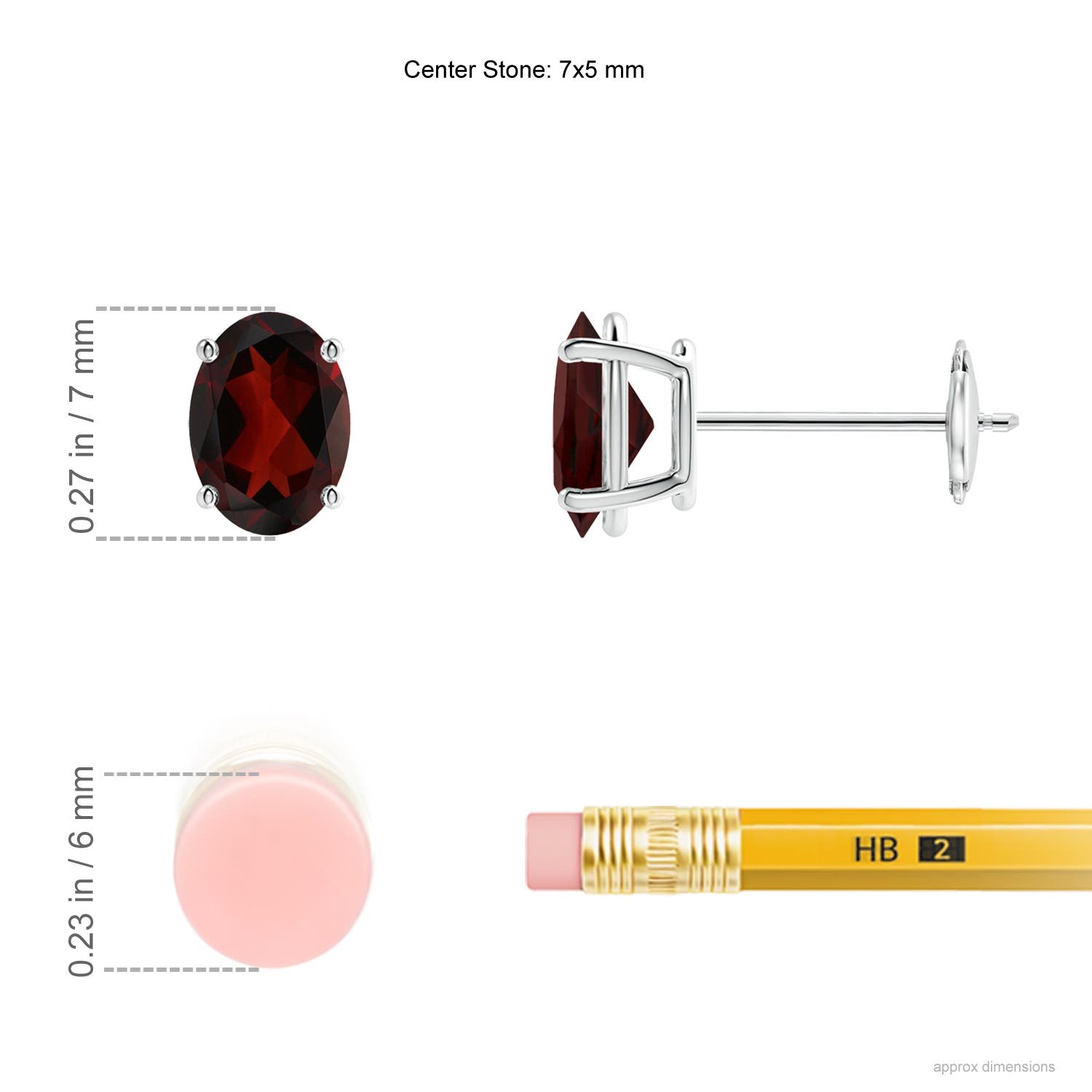 AA - Garnet / 1.8 CT / 14 KT White Gold