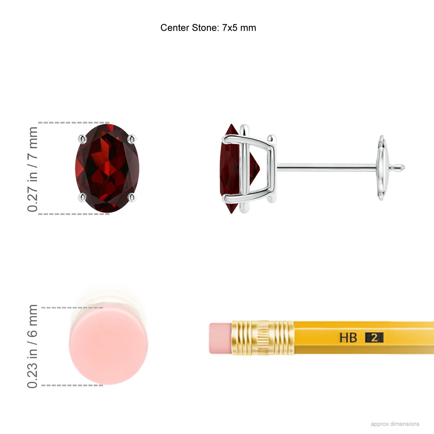 AAA - Garnet / 1.8 CT / 14 KT White Gold