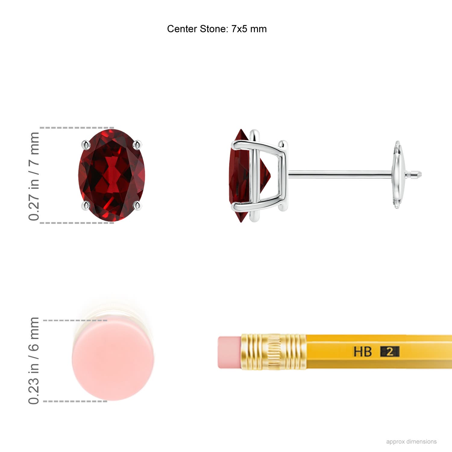 AAAA - Garnet / 1.8 CT / 14 KT White Gold