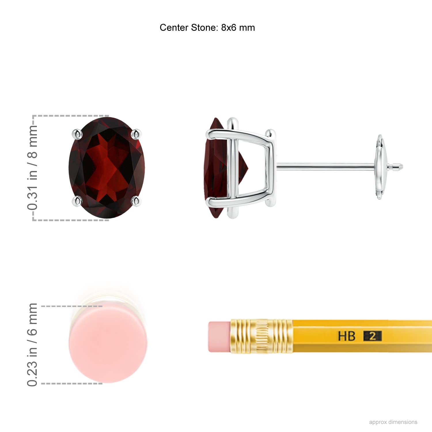 AA - Garnet / 2.9 CT / 14 KT White Gold