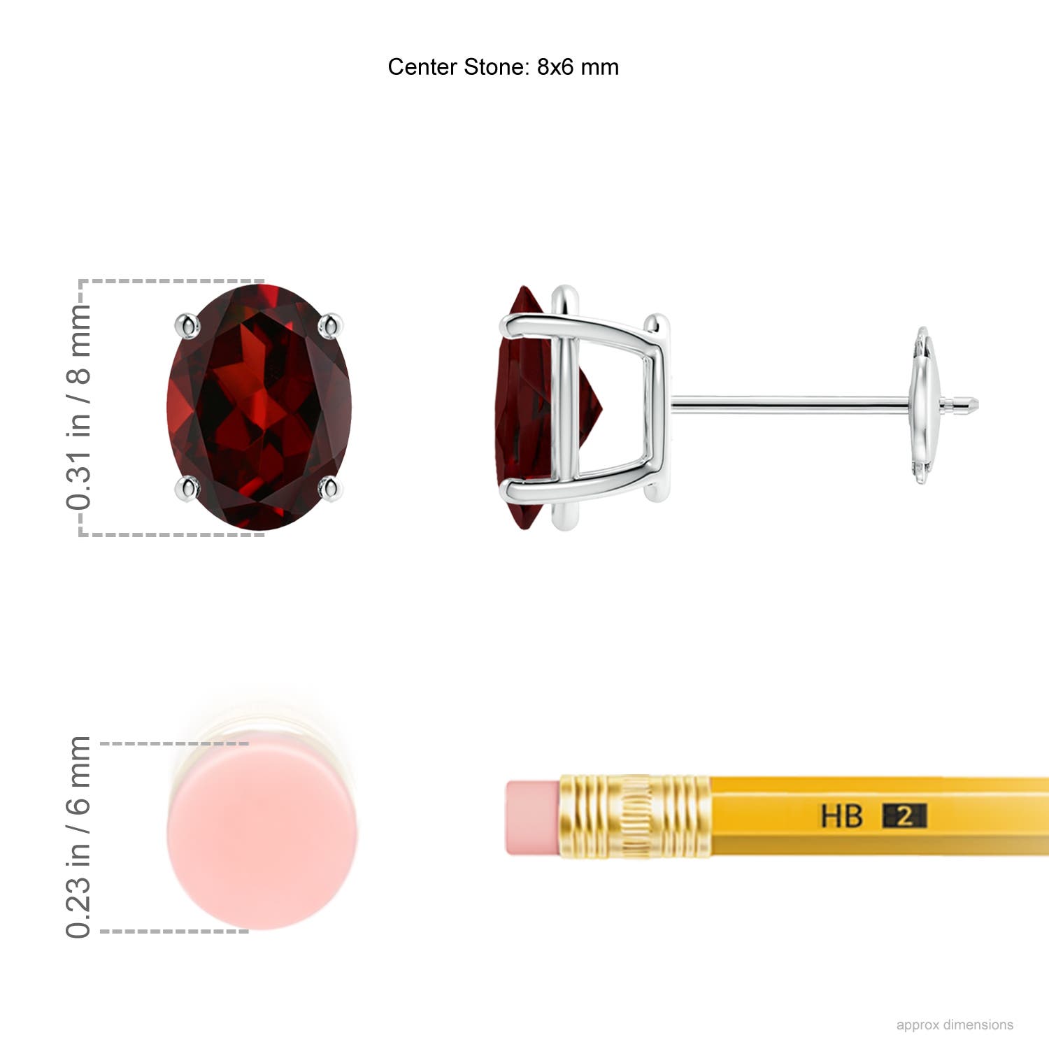 AAA - Garnet / 2.9 CT / 14 KT White Gold