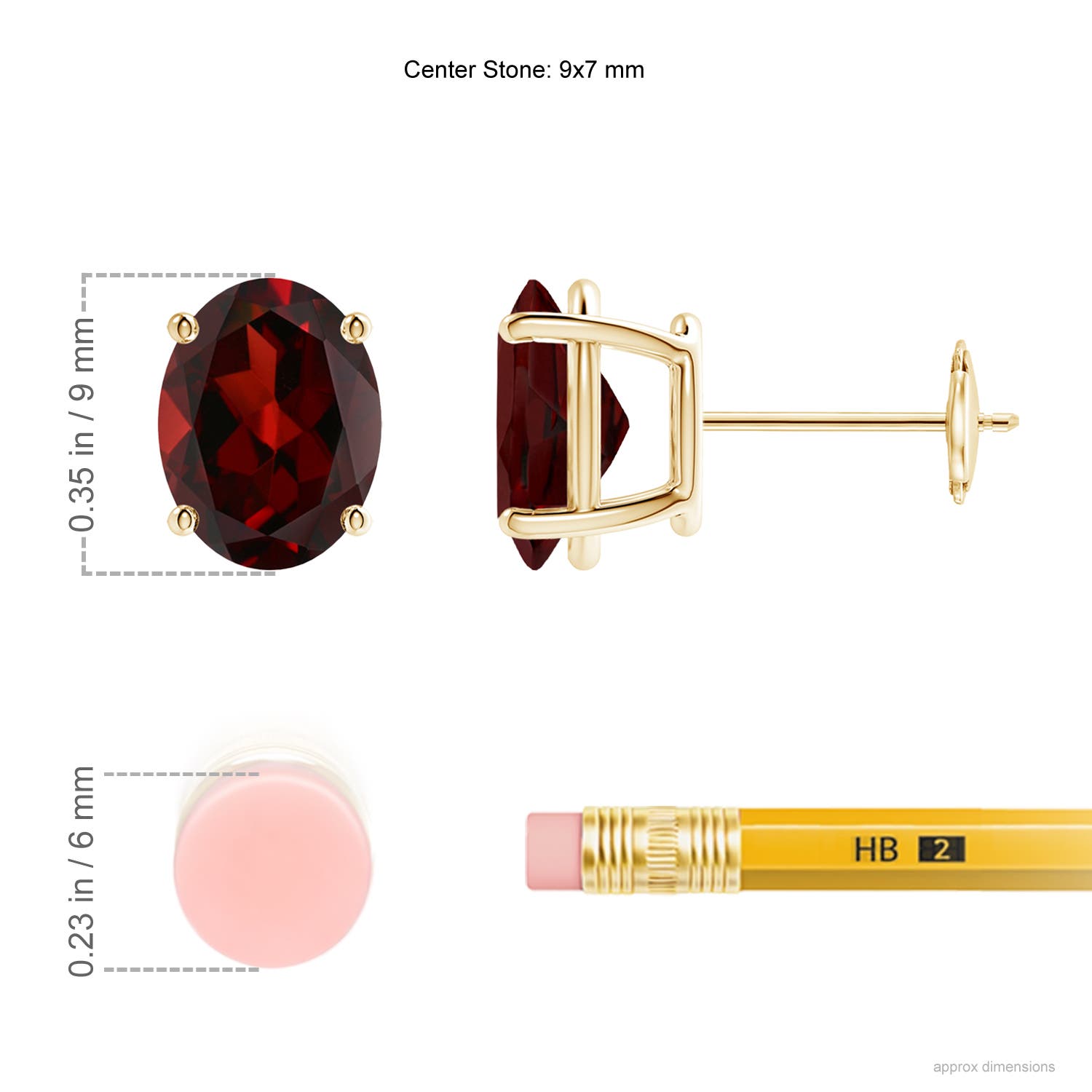 AAA - Garnet / 4 CT / 14 KT Yellow Gold