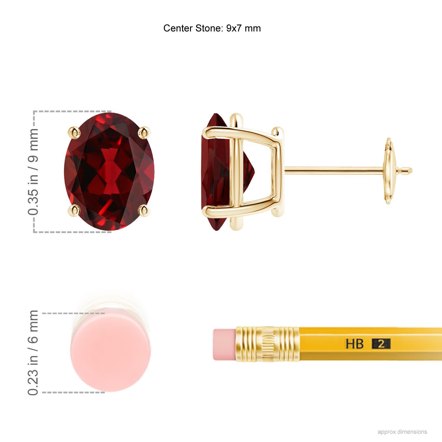 AAAA - Garnet / 4 CT / 14 KT Yellow Gold