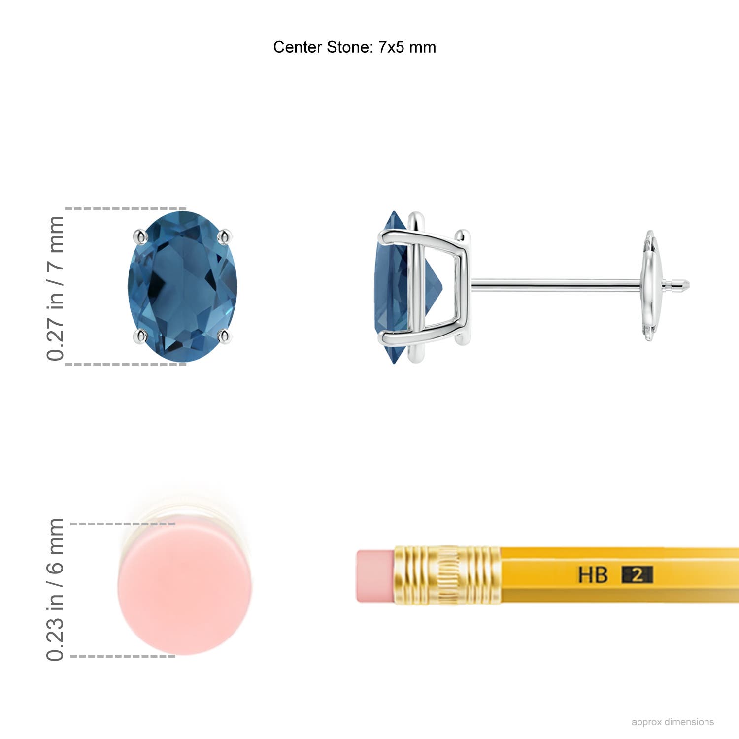 A - London Blue Topaz / 1.9 CT / 14 KT White Gold